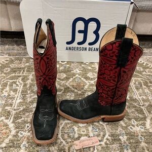 Anderson Bean Black and Red Cowboy Boots